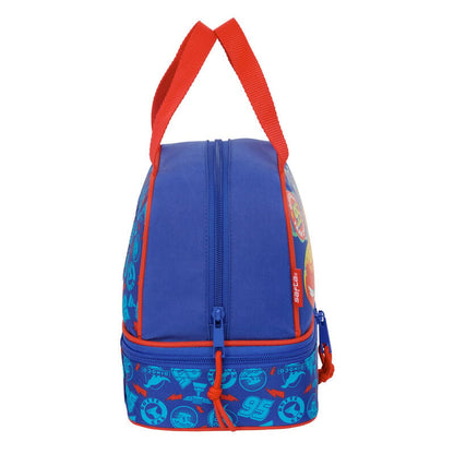 Bolsa portameriendas azul de Cars con Rayo McQueen y doble compartimento - 3