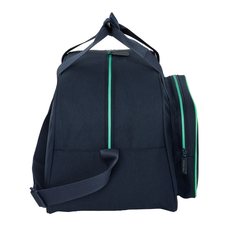 Bolsa de deporte azul marino del Real Madrid con detalles verdes - 3