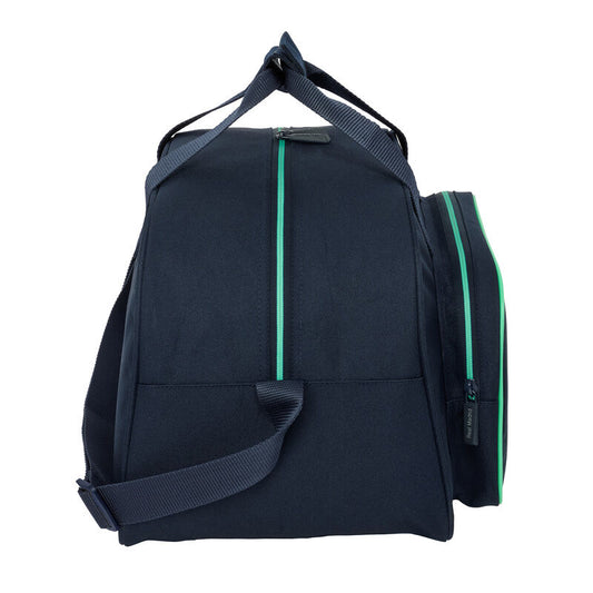 Bolsa de deporte azul marino del Real Madrid con detalles verdes - 3