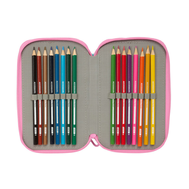 Plumier triple Monster High SAFTA de 37 piezas en rosa, turquesa y negro - 5