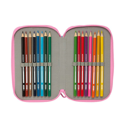 Plumier triple Monster High SAFTA de 37 piezas en rosa, turquesa y negro - 5