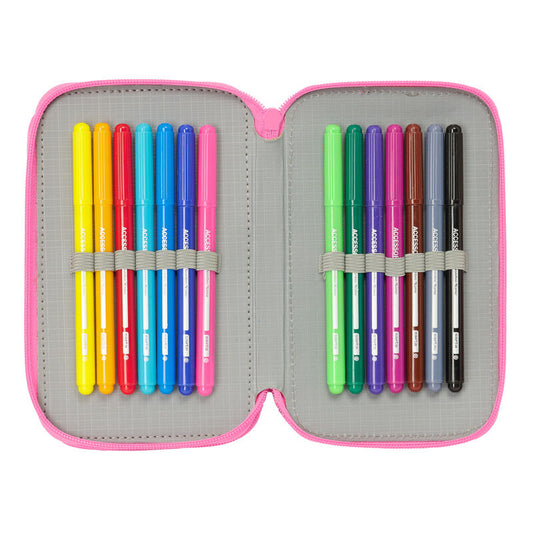 Plumier triple rosa de Gabby’s Dollhouse con tres compartimentos - 6