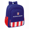 Mochila azul del Atlético de Madrid SAFTA con franjas rojiblancas