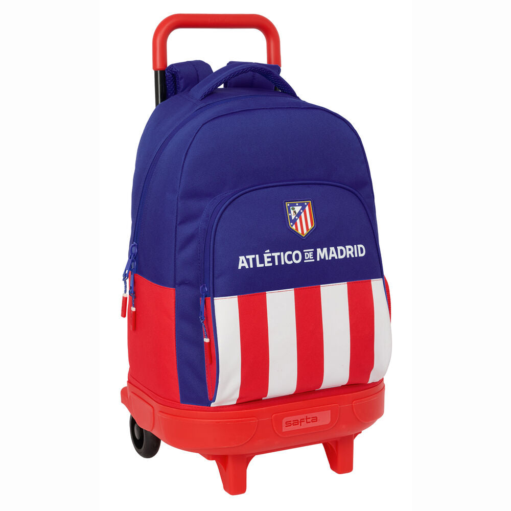 Trolley mochila SAFTA del Atlético de Madrid en rojo, blanco y azul