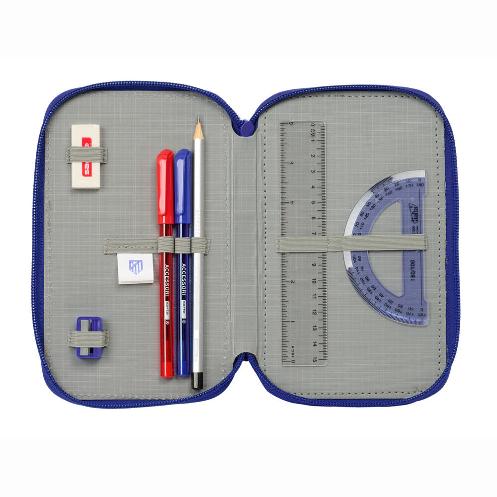Plumier triple del Atlético de Madrid SAFTA en azul, rojo y blanco - 4