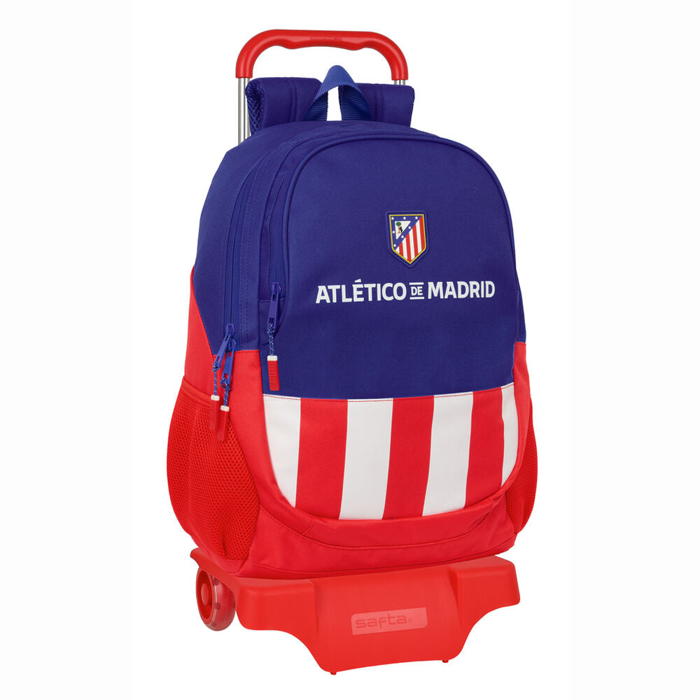 Trolley mochila SAFTA del Atlético de Madrid en azul, rojo y blanco