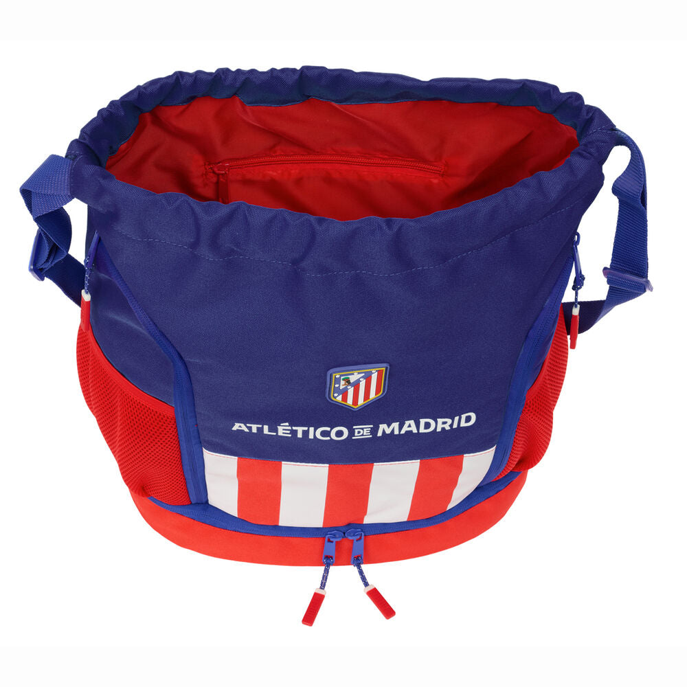 Saco mochila azul y rojo del Atlético de Madrid con bolsillos laterales - 2