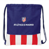 Saco azul del Atlético de Madrid con franjas rojas y blancas