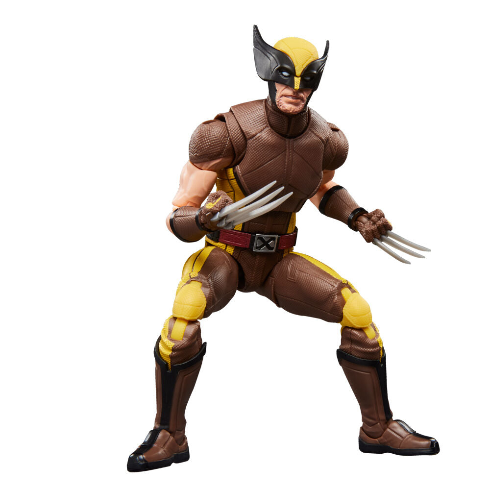 Figura articulada de Wolverine con traje marrón y amarillo
