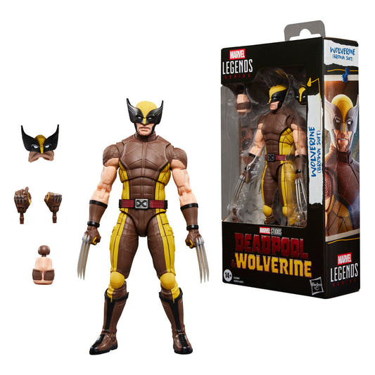 Figura articulada de Wolverine con traje marrón y amarillo - 8