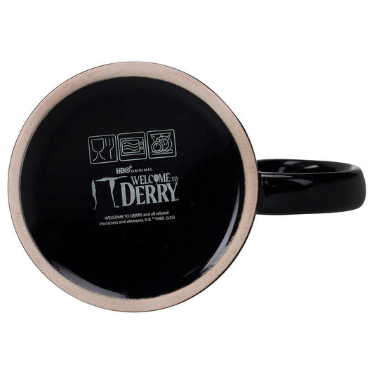 Taza negra de cerámica IT Welcome to Derry con ojos y mensaje What Are You - 3