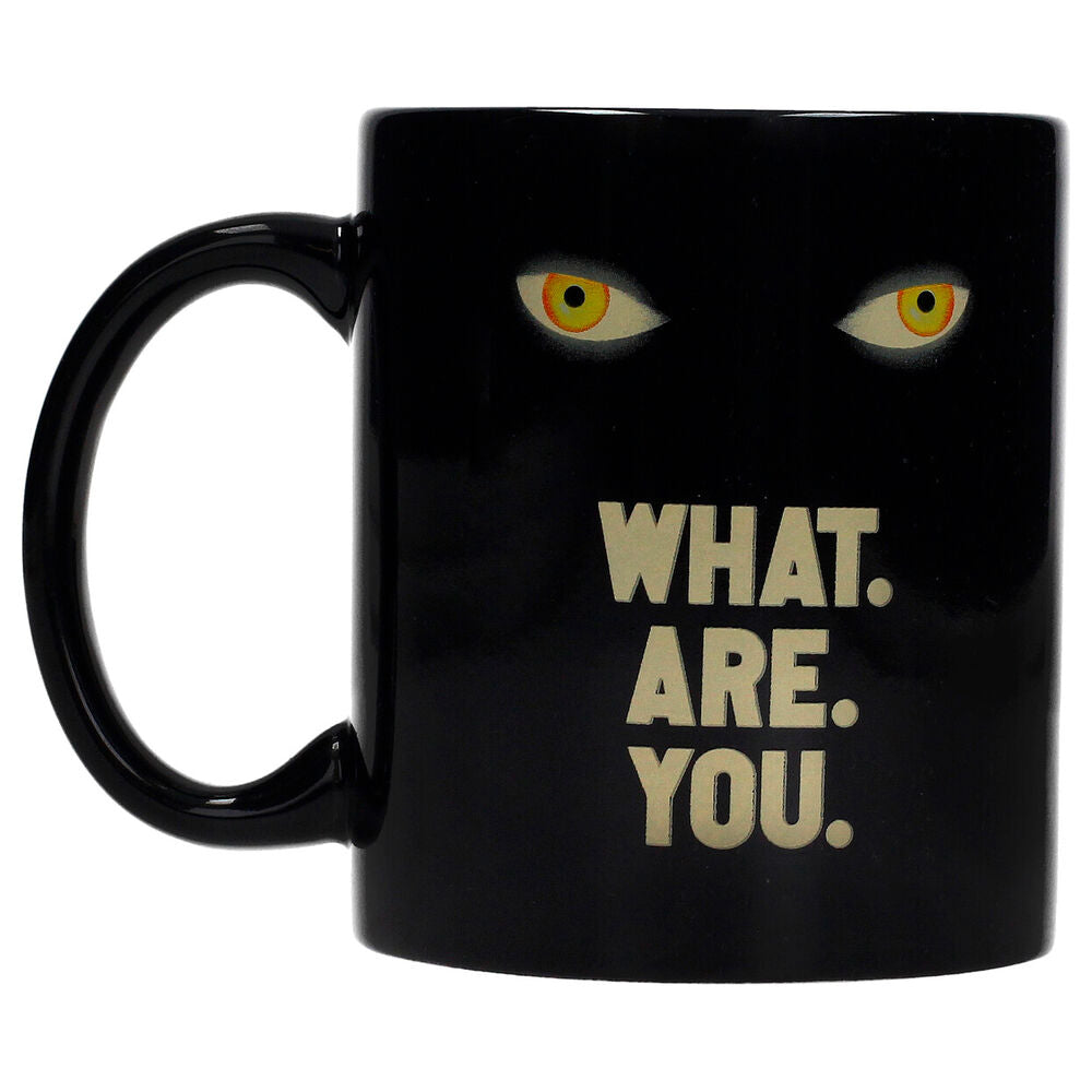 Taza negra de cerámica IT Welcome to Derry con ojos y mensaje What Are You - 4