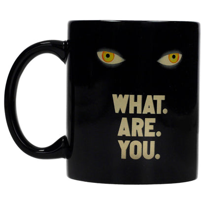Taza negra de cerámica IT Welcome to Derry con ojos y mensaje What Are You - 4