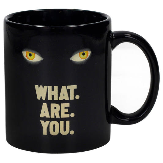 Taza negra de cerámica IT Welcome to Derry con ojos y mensaje What Are You - 6
