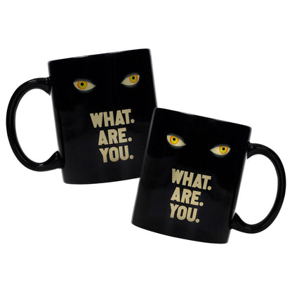 Taza negra de cerámica IT Welcome to Derry con ojos y mensaje What Are You