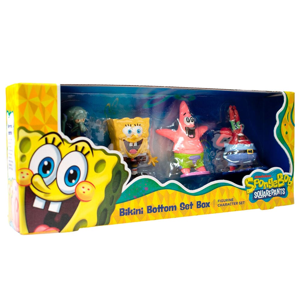 Blíster COMANSI con cuatro figuras de Bob Esponja