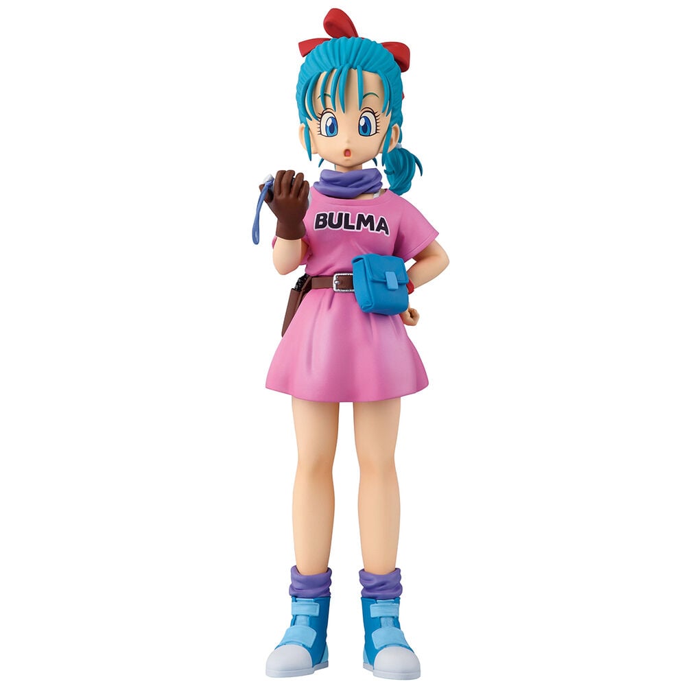 Figura Ichibansho de Bulma de Dragon Ball Z con vestido rosa y cabello azul