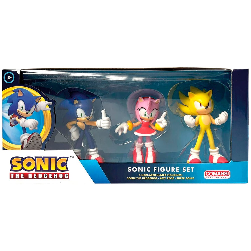 Set COMANSI con figuras de Sonic, Amy Rose y Super Sonic