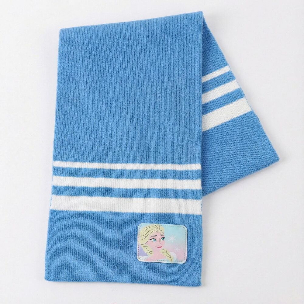 Conjunto azul de gorro, guantes y bufanda Frozen con detalles de Elsa - 6