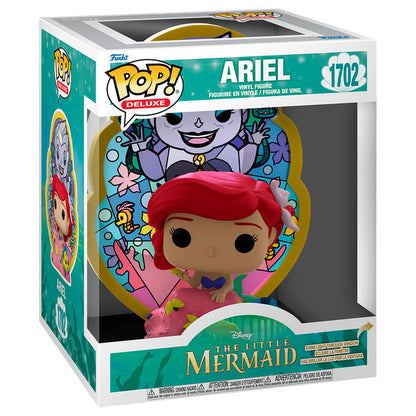 Figura Funko POP Deluxe de Ariel, Ursula y Flounder de Disney La Sirenita con diseño de vidriera - 2
