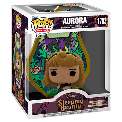 Figura Funko POP! Deluxe de Aurora y Maléfica con fondo tipo vidriera - 2