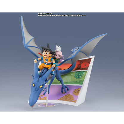 Figura Figuarts ZERO de Son Goku y Supreme Kai sobre un dragón azul