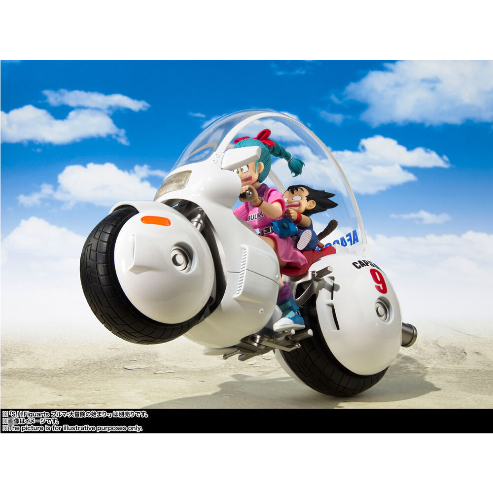 Moto de Bulma Hoipoi Capsule No. 9 blanca con asiento rojo - 3