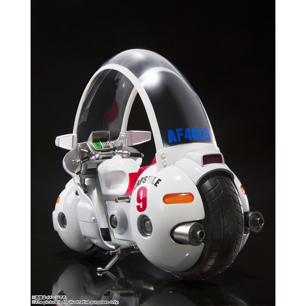 Moto de Bulma Hoipoi Capsule No. 9 blanca con asiento rojo - 4