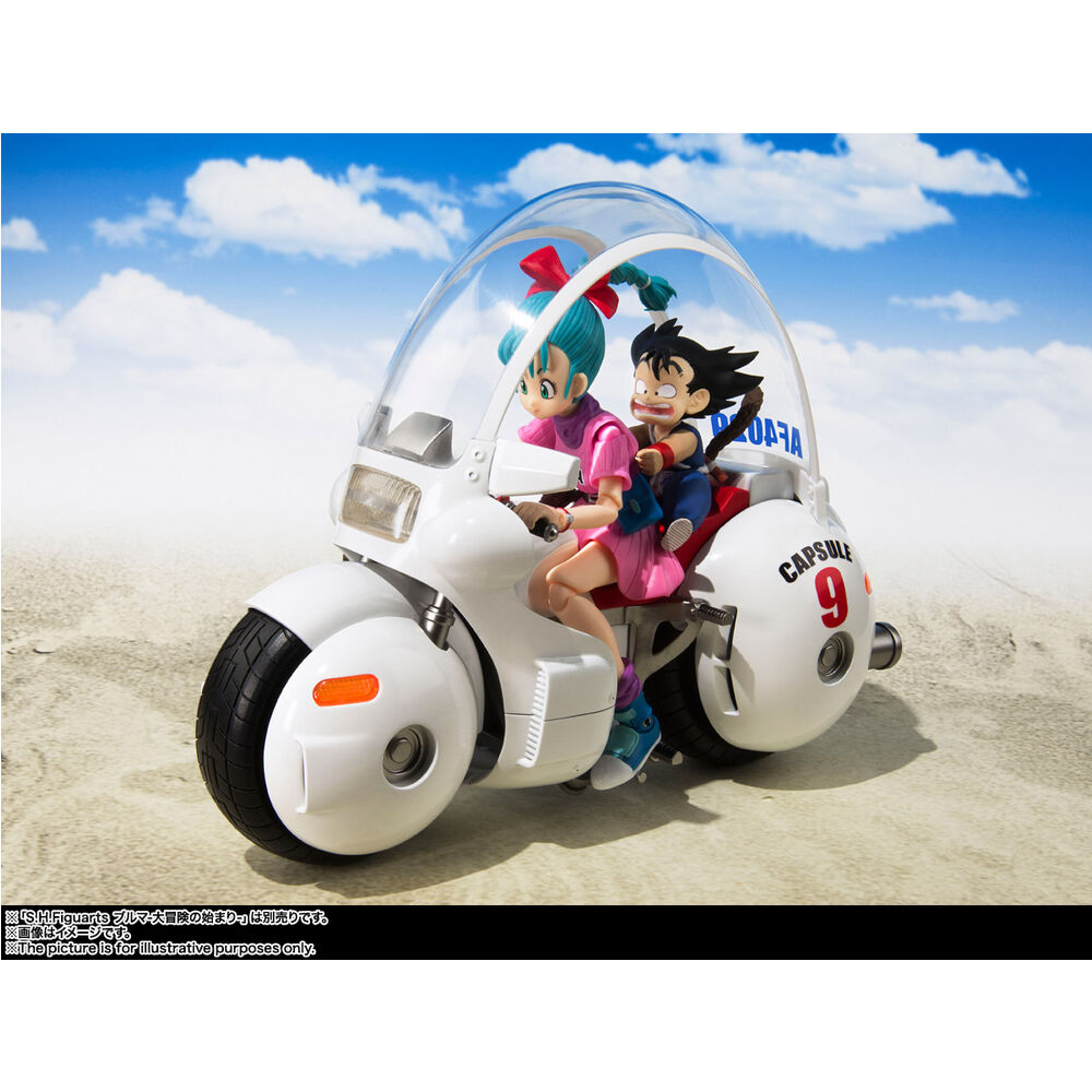 Moto de Bulma Hoipoi Capsule No. 9 blanca con asiento rojo - 5