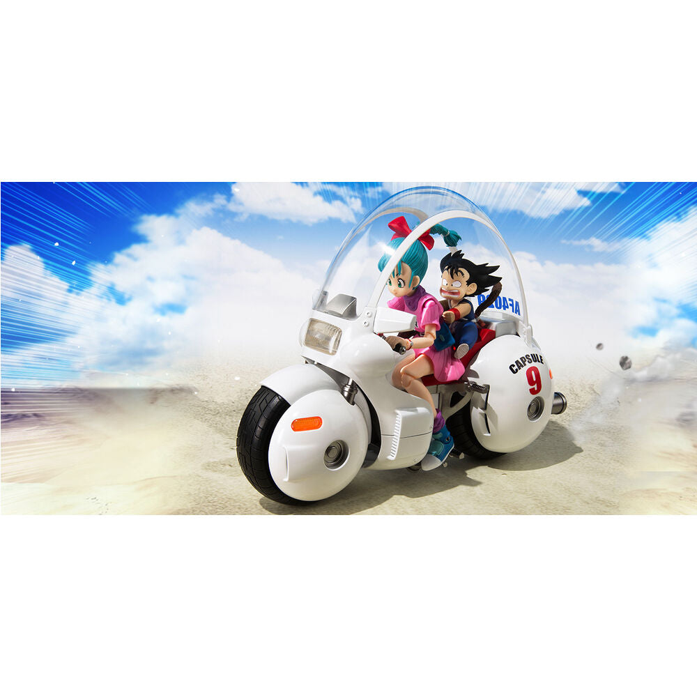 Moto de Bulma Hoipoi Capsule No. 9 blanca con asiento rojo - 6