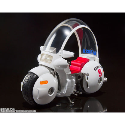 Moto de Bulma Hoipoi Capsule No. 9 blanca con asiento rojo