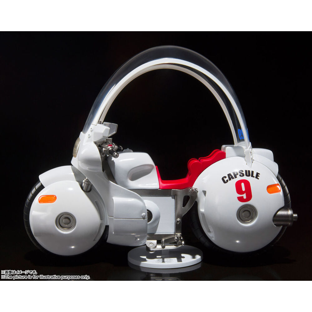 Moto de Bulma Hoipoi Capsule No. 9 blanca con asiento rojo - 8