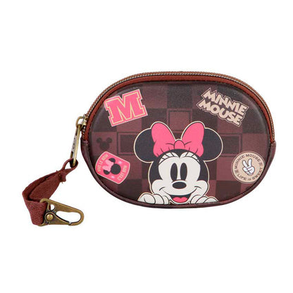 Monedero Minnie Mouse Disney marrón con mosquetón
