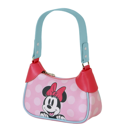 Bolso rosa Ribbon de Minnie Disney con lunares y asa azul