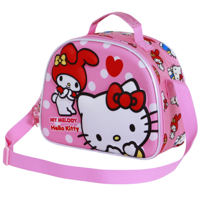 Bolsa portameriendas 3D rosa de Hello Kitty y My Melody