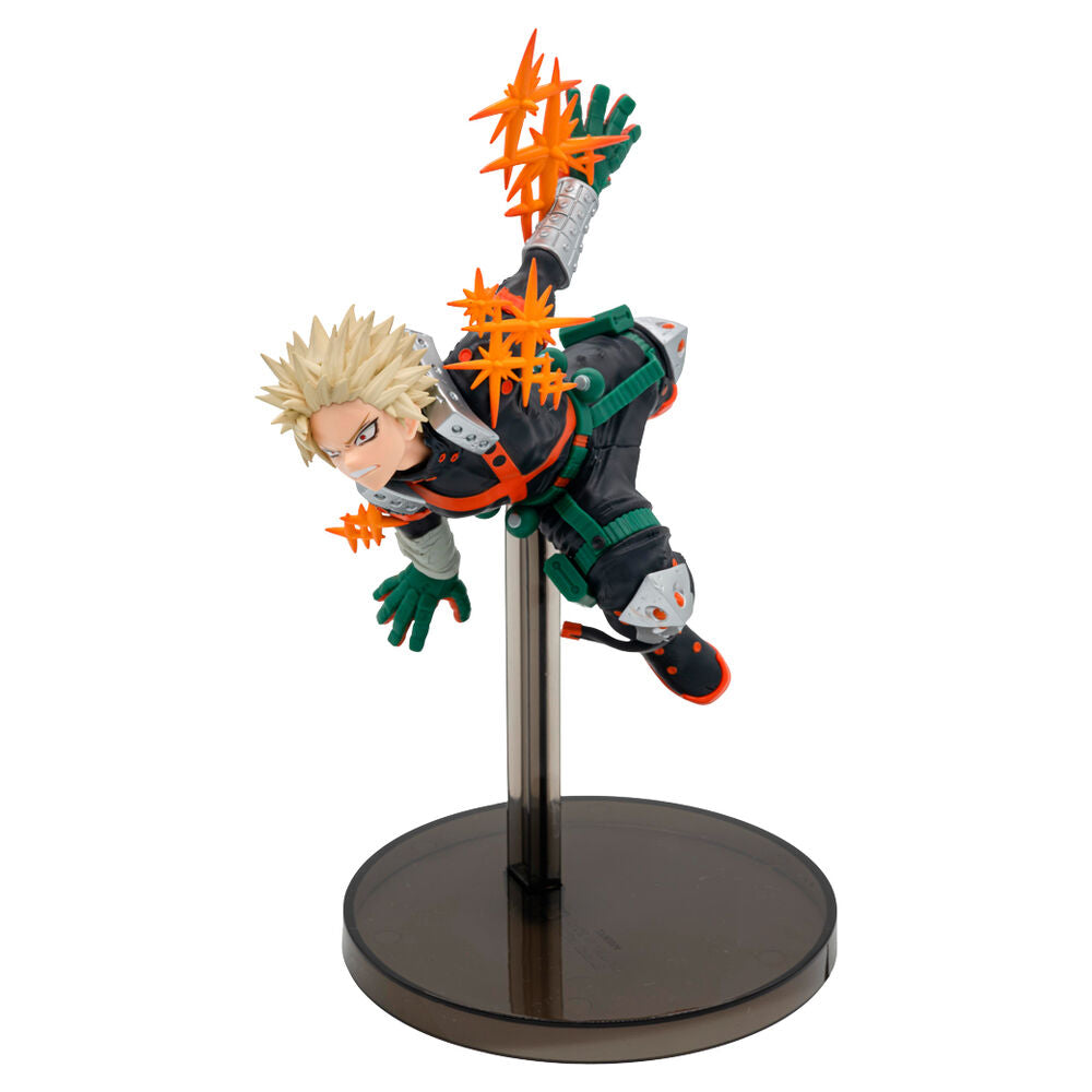 Figura de Bakugo de My Hero Academia en pose de acción con efectos de explosión