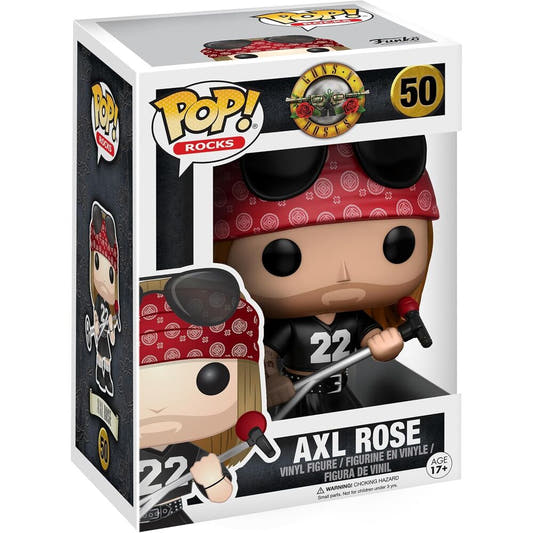 Figura Funko POP! de Axl Rose con pañuelo rojo, gafas negras y micrófono - 3