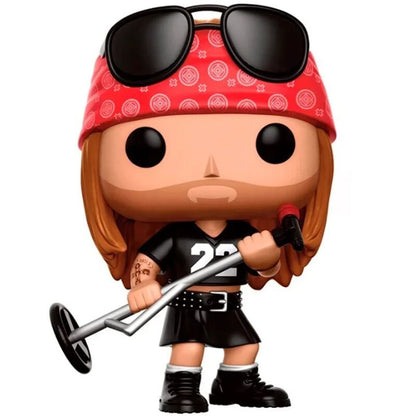 Figura Funko POP! de Axl Rose con pañuelo rojo, gafas negras y micrófono