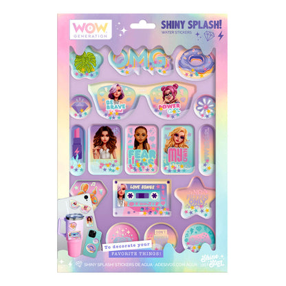 Lámina de pegatinas de agua WOW GENERATION con diseños coloridos