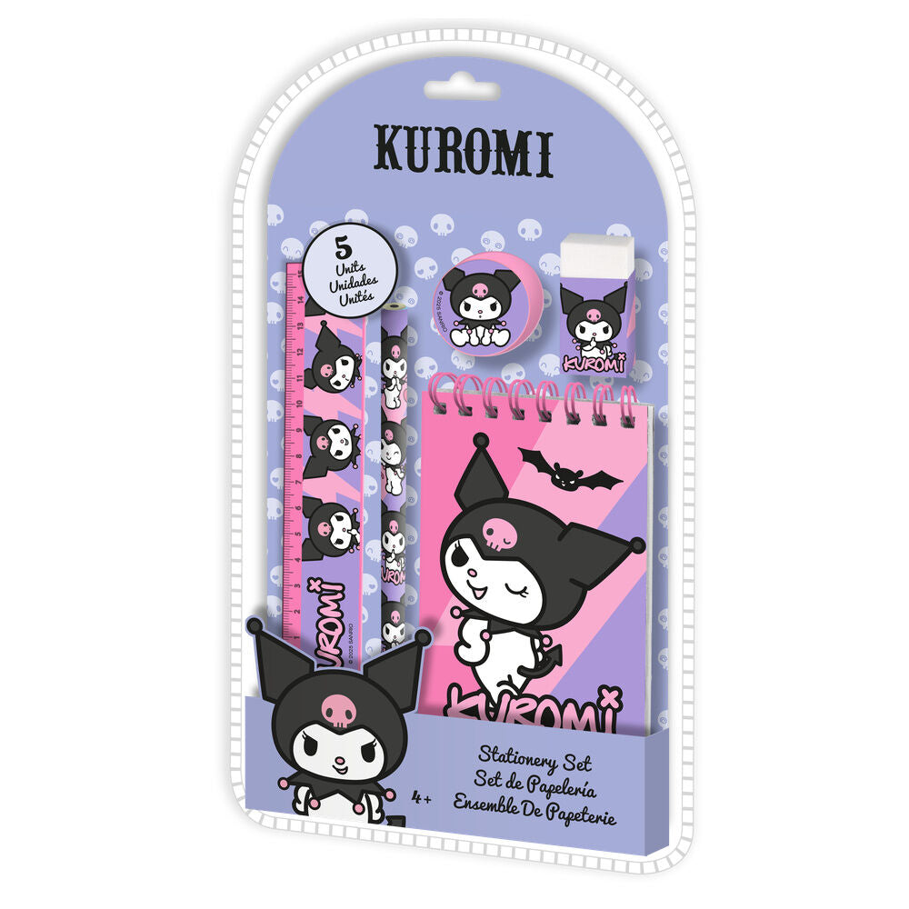 Set de papelería Kuromi Hello Kitty de 5 piezas