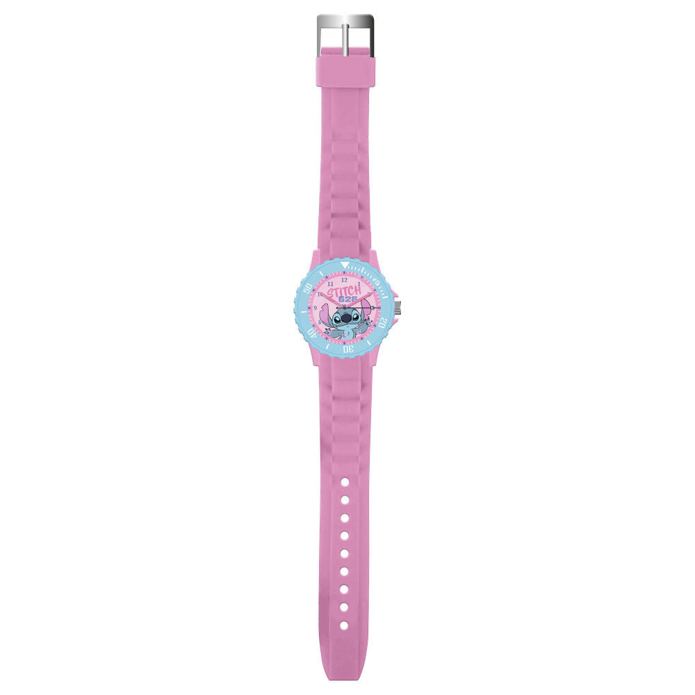 Reloj analógico rosa y azul de Stitch Disney