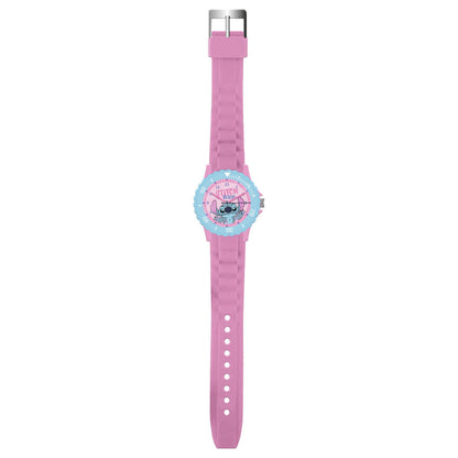 Reloj analógico rosa y azul de Stitch Disney