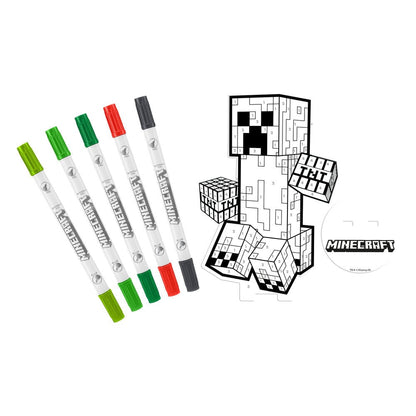 Set para colorear Minecraft con cinco rotuladores