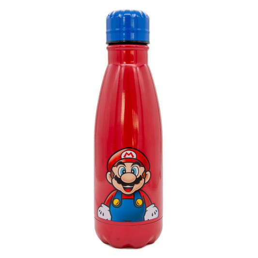 Botella roja de acero inoxidable Super Mario Bros con tapón azul