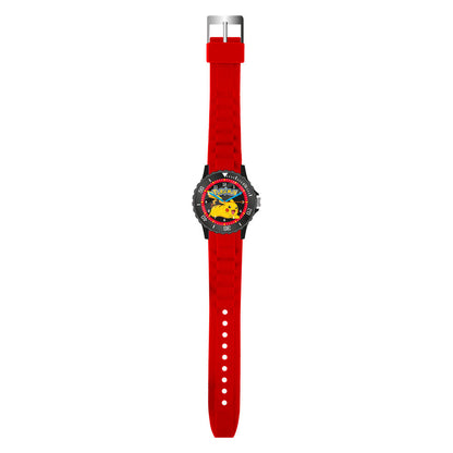Reloj analógico Pokémon con Pikachu y correa roja
