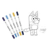 Set para colorear Bluey con cinco rotuladores y lámina del personaje