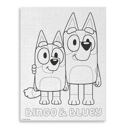 Lienzo para pintar por números de Bluey y Bingo