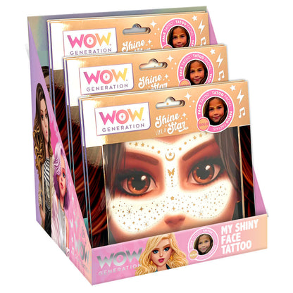 Tatuaje facial WOW GENERATION de pecas doradas con estrellas - 2