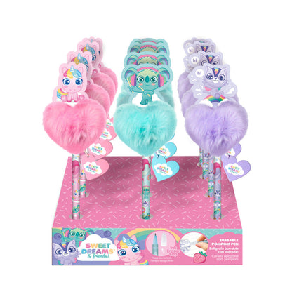 Bolígrafos Sweet Dreams & Friends con topper 3D de corazón mullido - 2