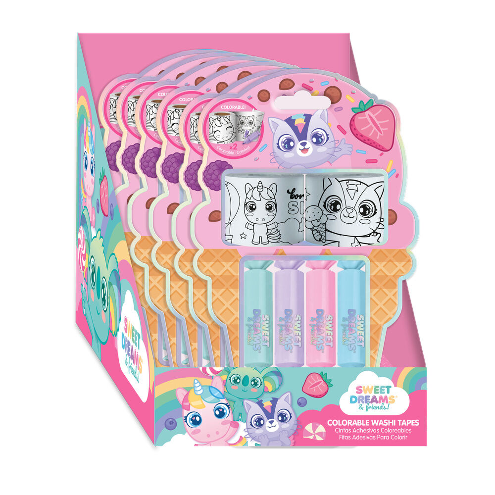 Set Sweet Dreams & Friends con cintas adhesivas pastel y diseños para colorear - 2